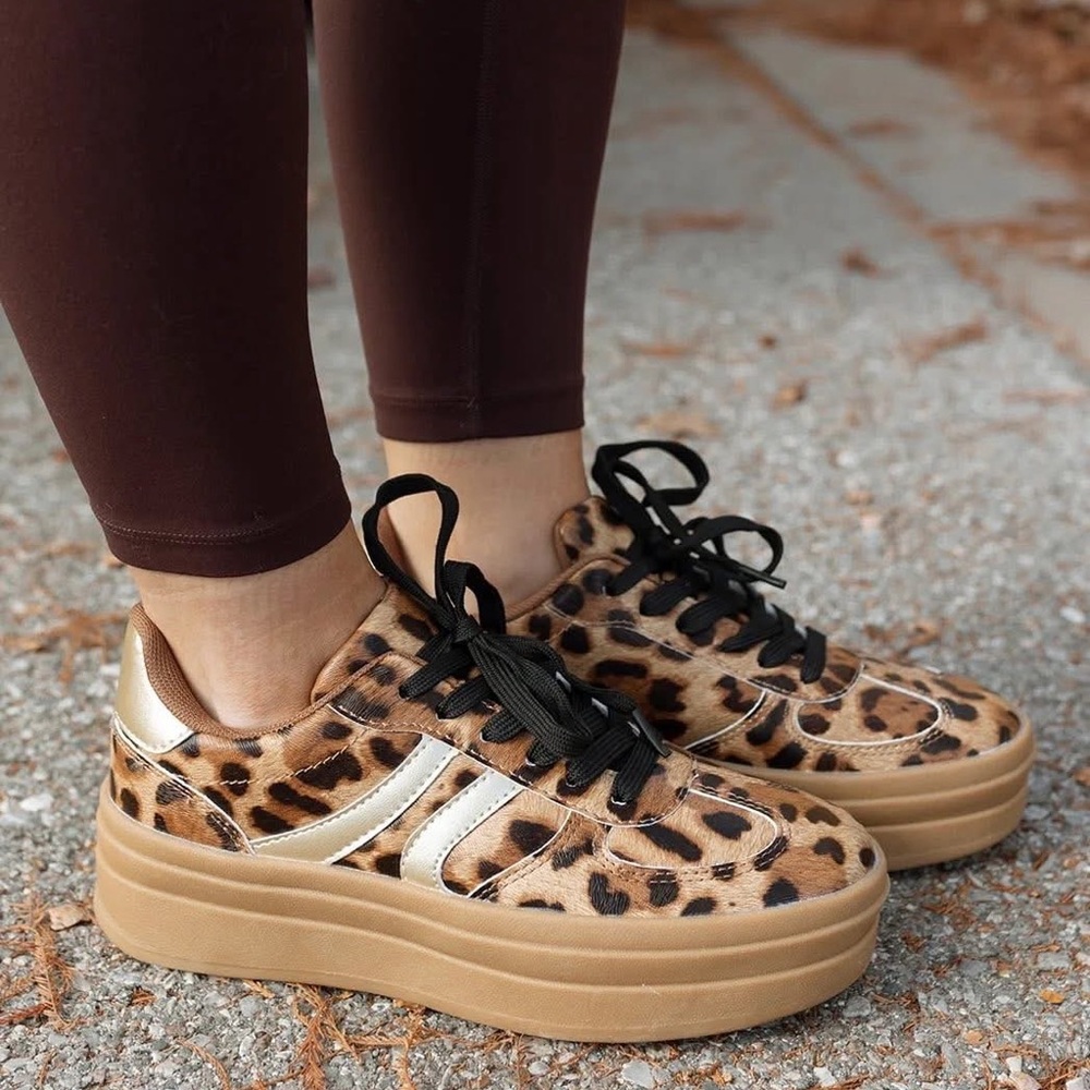 Leopard Print Platform Sneakers
